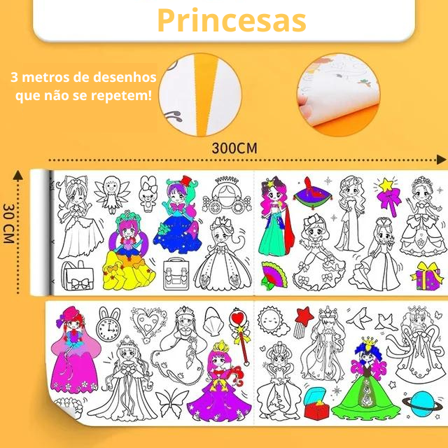 Bobina Criativa de Desenhos Adesivos ColorMax™ (3 metros e + de 1000 desenhos!)