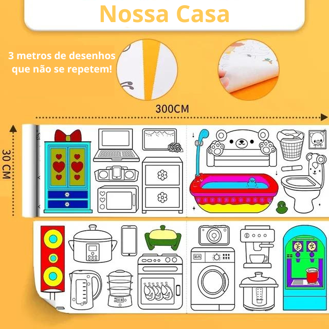Bobina Criativa de Desenhos Adesivos ColorMax™ (3 metros e + de 1000 desenhos!)