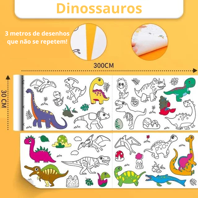 Bobina Criativa de Desenhos Adesivos ColorMax™ (3 metros e + de 1000 desenhos!)