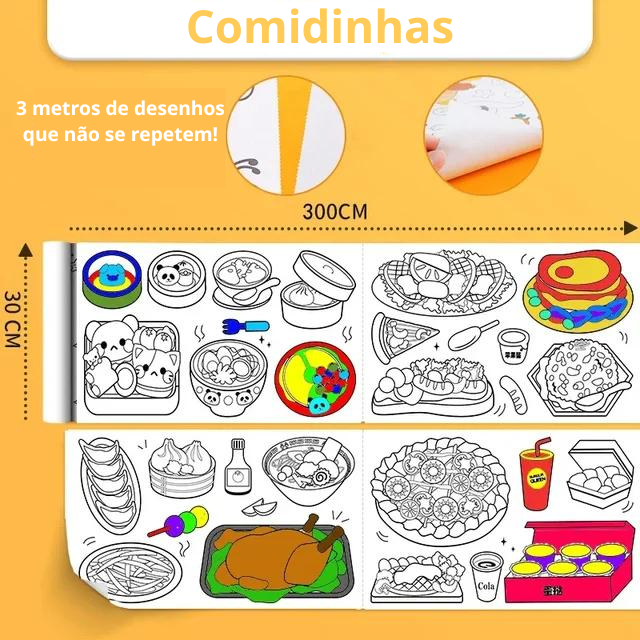 Bobina Criativa de Desenhos Adesivos ColorMax™ (3 metros e + de 1000 desenhos!)