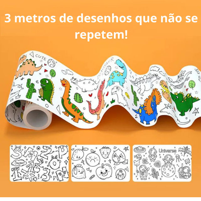Bobina Criativa de Desenhos Adesivos ColorMax™ (3 metros e + de 1000 desenhos!)
