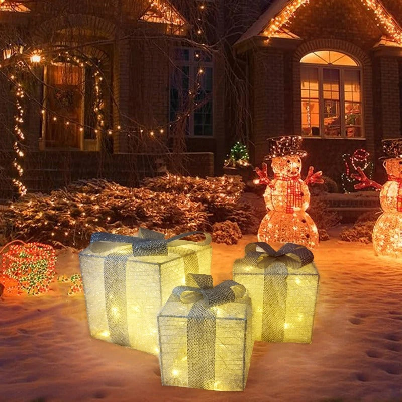 CAIXA DE PRESENTE DE LED - KIT COM 3 PEÇAS