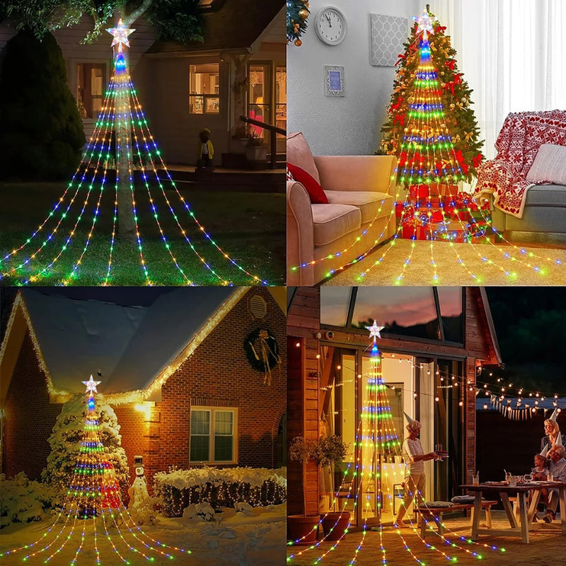 LED SOLAR EFEITO CACHOEIRA - ÁRVORE DE NATAL 3M