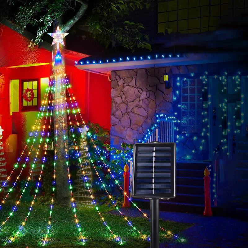 LED SOLAR EFEITO CACHOEIRA - ÁRVORE DE NATAL 3M