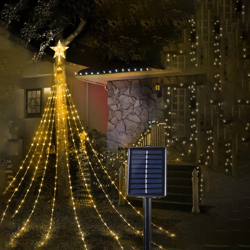 LED SOLAR EFEITO CACHOEIRA - ÁRVORE DE NATAL 3M