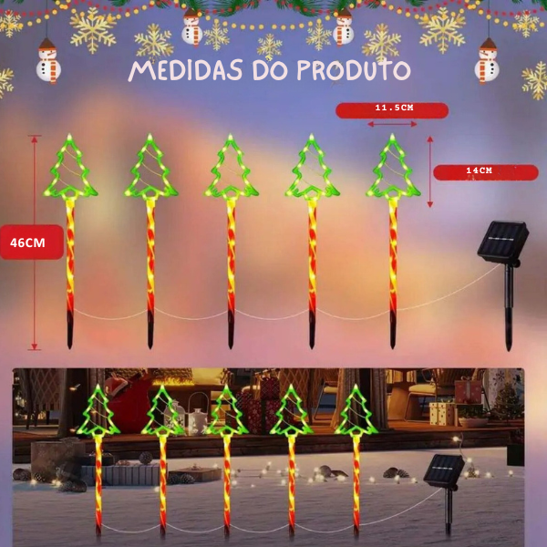 LUZ SOLAR ÁRVORE DENATAL - ÁREA EXTERNA [5 UNIDADES]