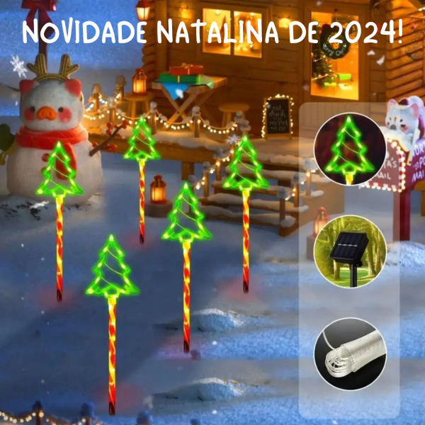 LUZ SOLAR ÁRVORE DENATAL - ÁREA EXTERNA [5 UNIDADES]