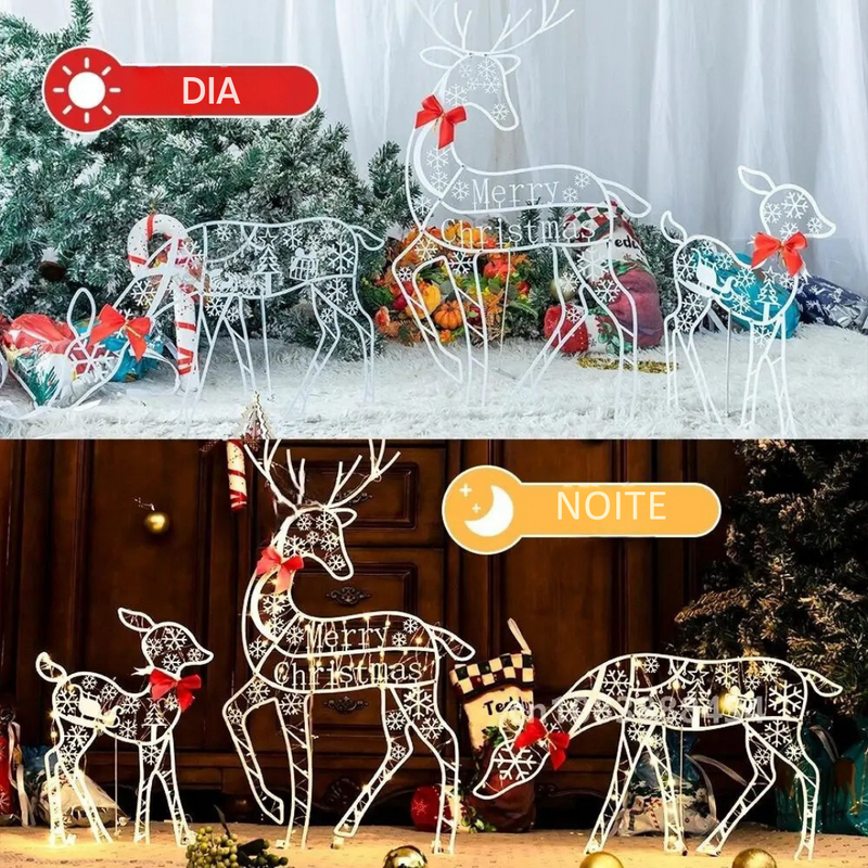 3 RENAS NATALINAS -  KIT COM 3 RENAS DE LED