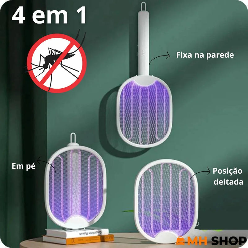 Raquete Mata-Mosquito MaxSwatter™ - Com Ions de Atração + Frete Grátis