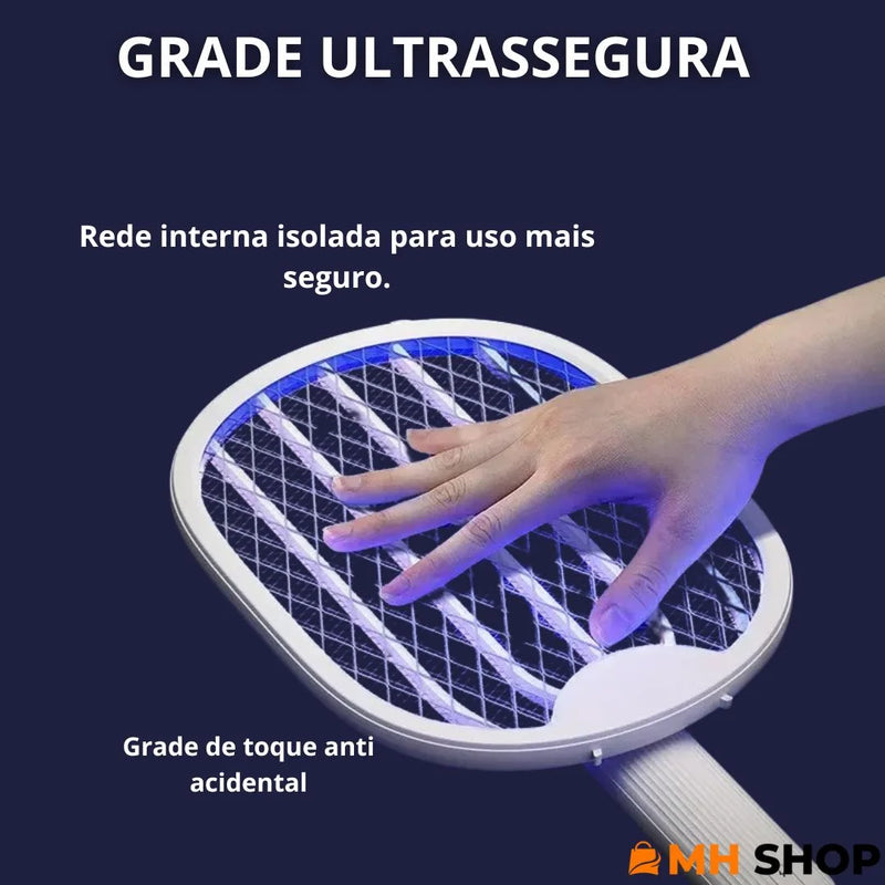 Raquete Mata-Mosquito MaxSwatter™ - Com Ions de Atração + Frete Grátis