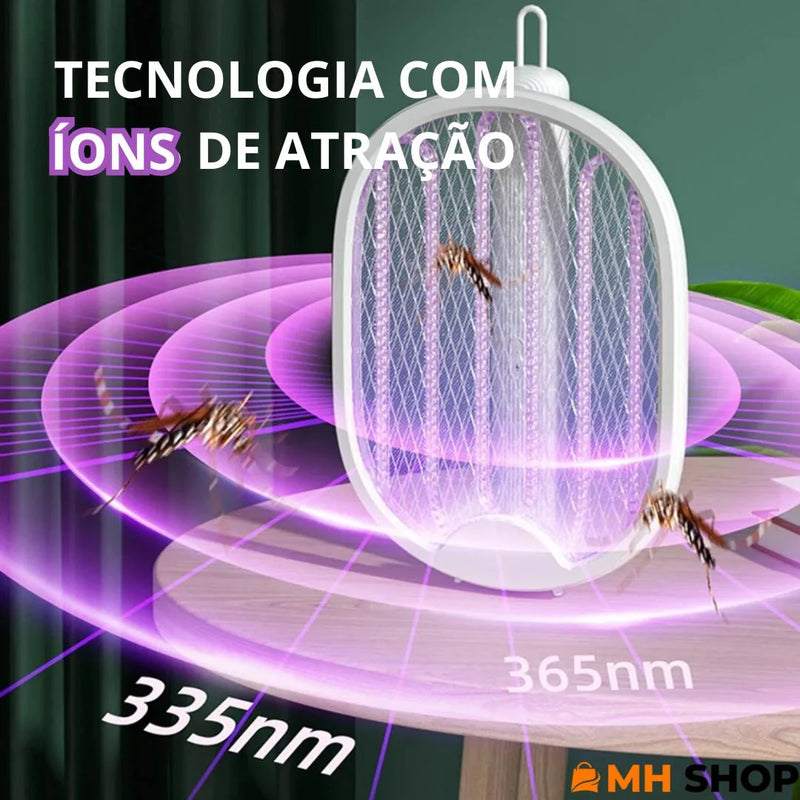 Raquete Mata-Mosquito MaxSwatter™ - Com Ions de Atração + Frete Grátis