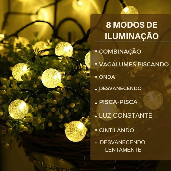 VARAL DE LUZES - ILUMINAÇÃO SOLAR