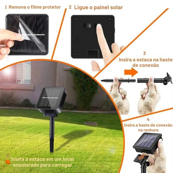 VARAL DE LUZES - ILUMINAÇÃO SOLAR