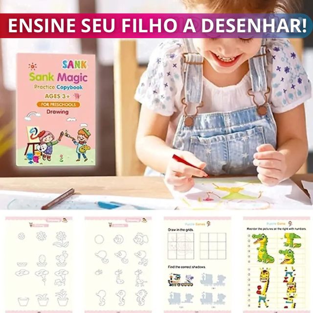 Kit 04 Cadernos de Caligrafia Mágicos  - Magic Book™