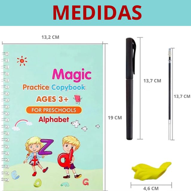 Kit 04 Cadernos de Caligrafia Mágicos  - Magic Book™