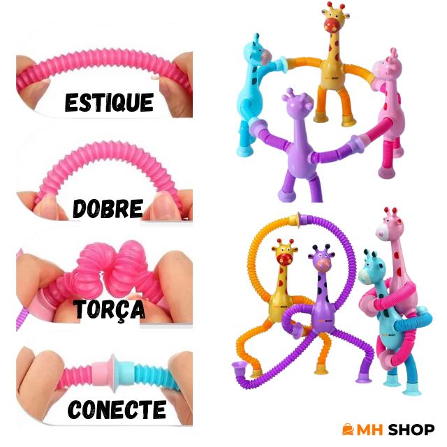 Kit 04 Gira Flex™ - Girafas Flexíveis com Ventosas