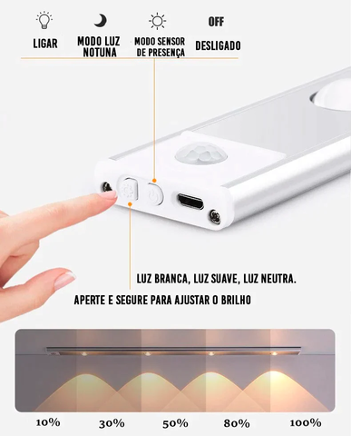 Kit 2 luminárias sem fio com sensor de movimento Easy Light®  + Frete Grátis! 🔥